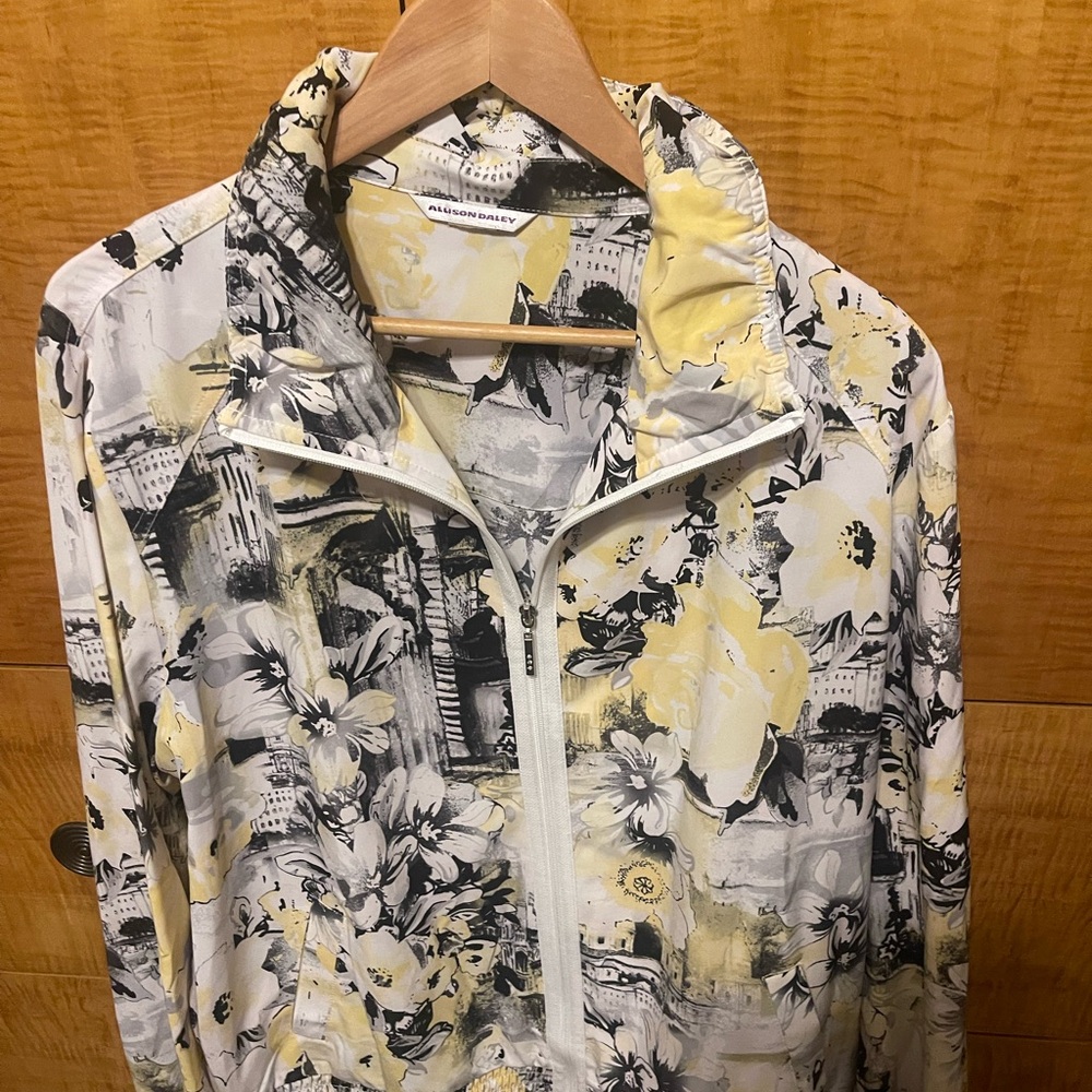 Allison Daley Yellow and Black Patterned Jacket